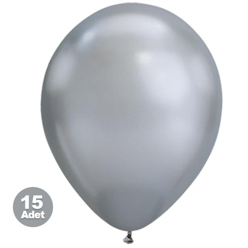 Gümüş (Silver) Balon Metalik 15 Adet, fiyatı