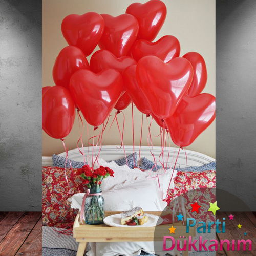 Kırmızı Kalpli Uçan Balon 15 adet MAĞAZADAN, fiyatı