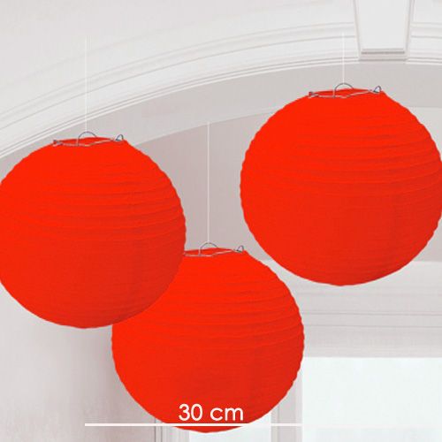 Kırmızı Yuvarlak Fener Süs 1 adet (30 cm), fiyatı