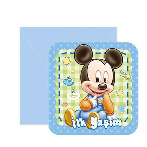 Baby Mickey Mouse Davetiye (6 adet), fiyatı