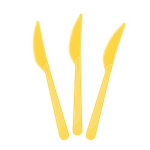 Sarı Plastik Bıçak Lüks (25 adet), fiyatı