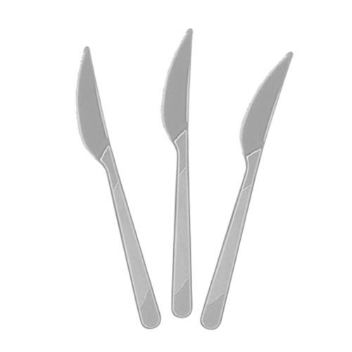 Gümüş Plastik Bıçak Lüks (25 adet), fiyatı